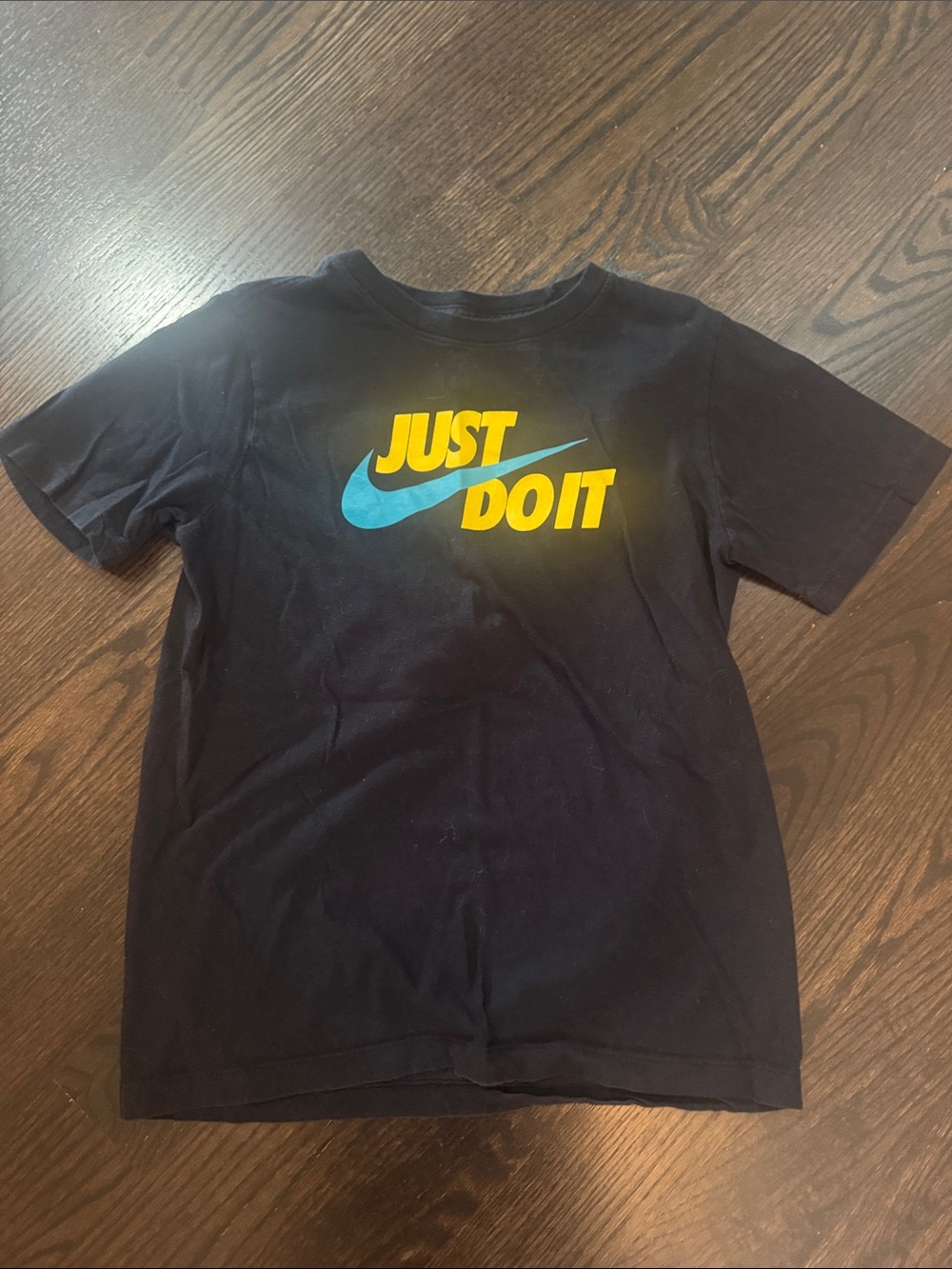 Nike Black Tee & Black Joggers Set with Blue and Yellow Logo - Picture 2 of 8